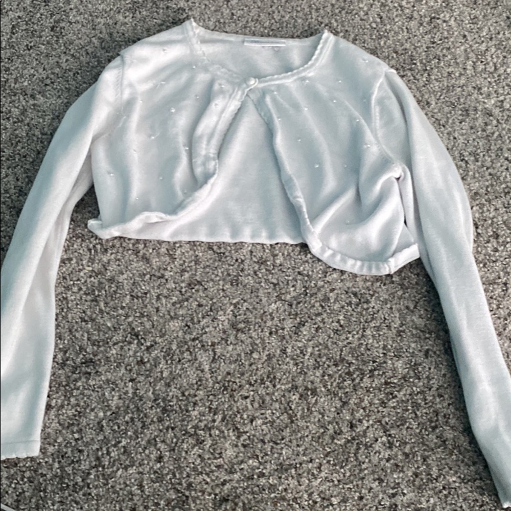 White Faux Pearl Cropped Sweater
